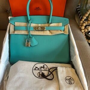 ❌SOLD❌Hermes Birkin 30 Togo Bleu Azteque PHW stamp M square 2009- 2010